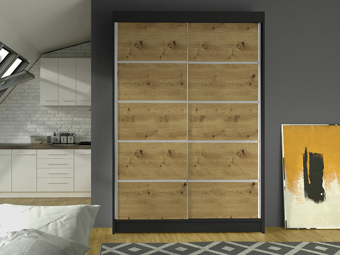 Armadio Closico Salvor IV (Nero + Rovere Artisan)