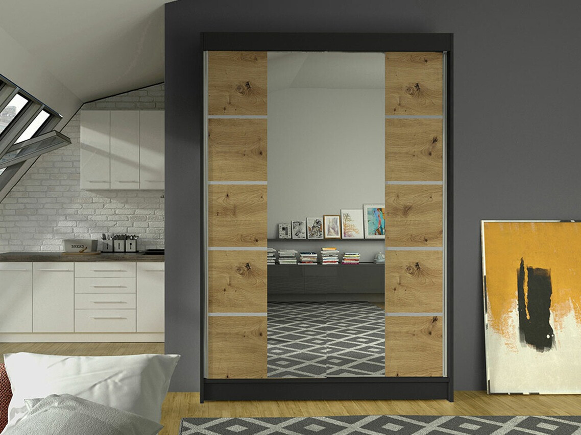 Armadio Closico Salvor V (Nero + Rovere Artisan)
