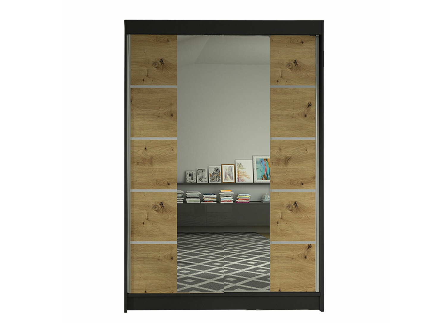 Armadio Closico Salvor V (Nero + Rovere Artisan)