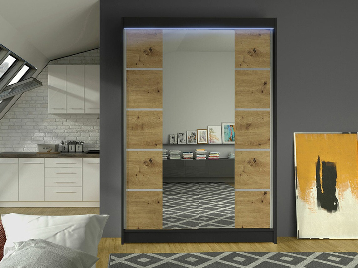 Armadio Closico Salvor V (Nero + Rovere Artisan)