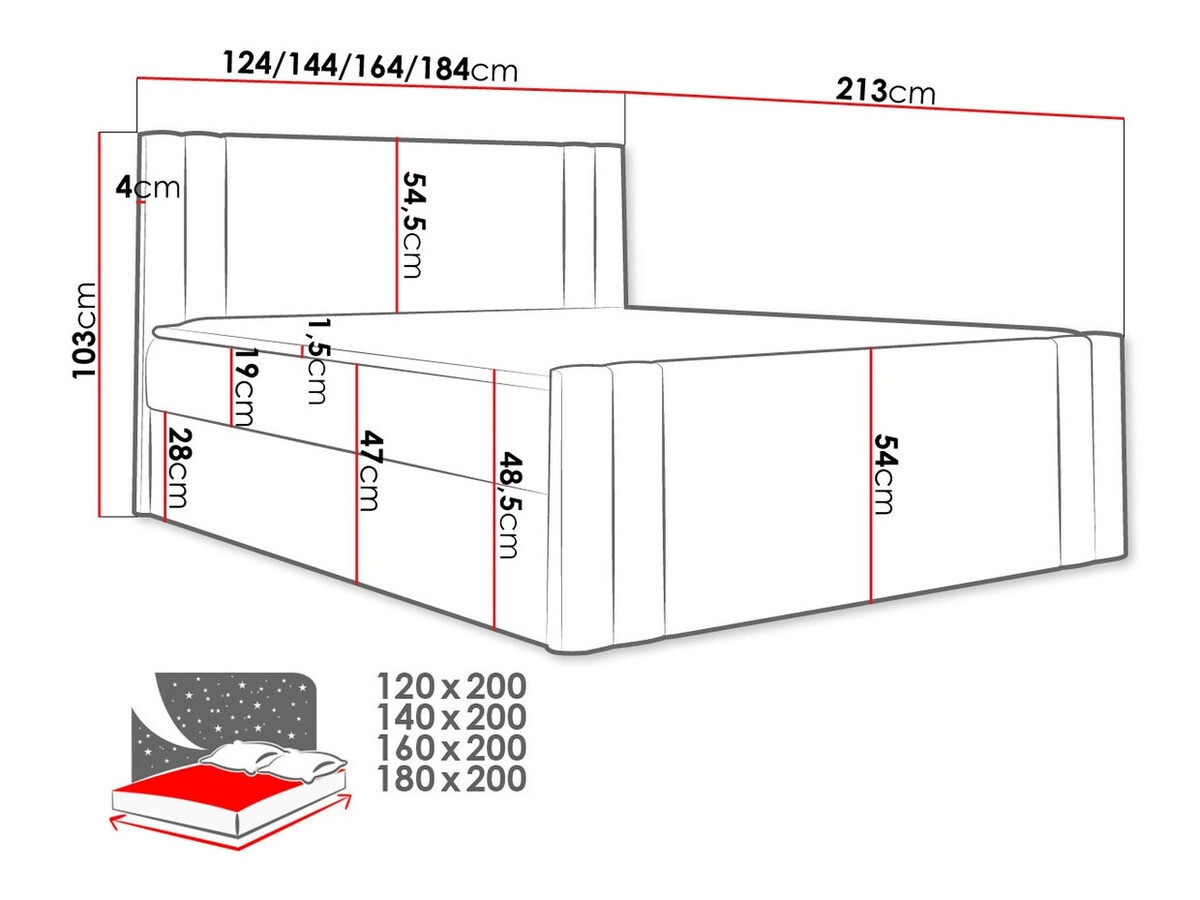 Letto continentale Mel (Amor Velvet 4304)