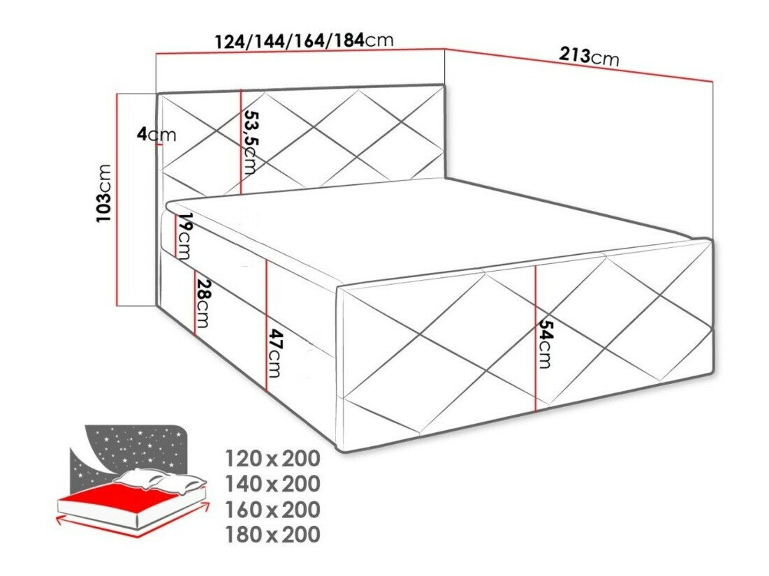 Letto continentale Mons (Kameleon 37)