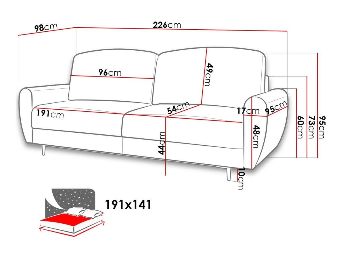 Divano letto ComfiDream Odelila (Kronos 02)
