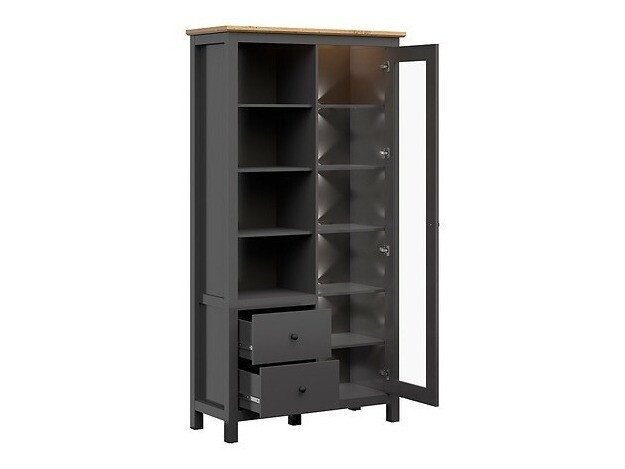 Parete attrezzata Sordoro 125 (Grafite + Rovere Artisan)