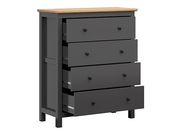 Parete attrezzata Sordoro 125 (Grafite + Rovere Artisan)