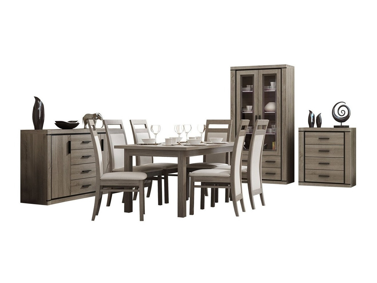 Set mobili soggiorno Lorelie 123 (Tartufo quercia)