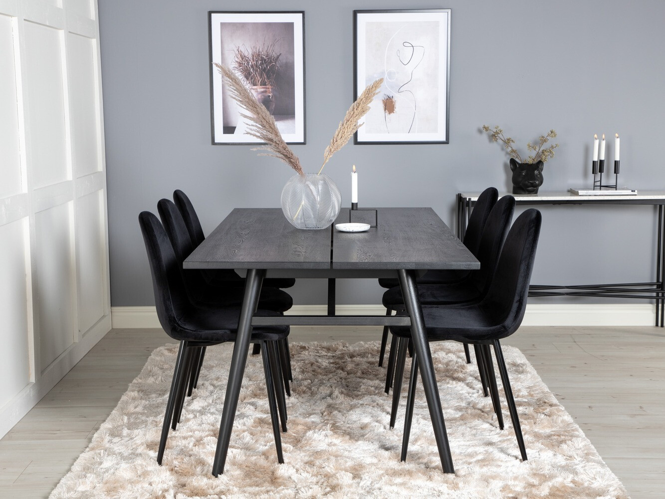 Set sala da pranzo Dallas 1786 (Nero)