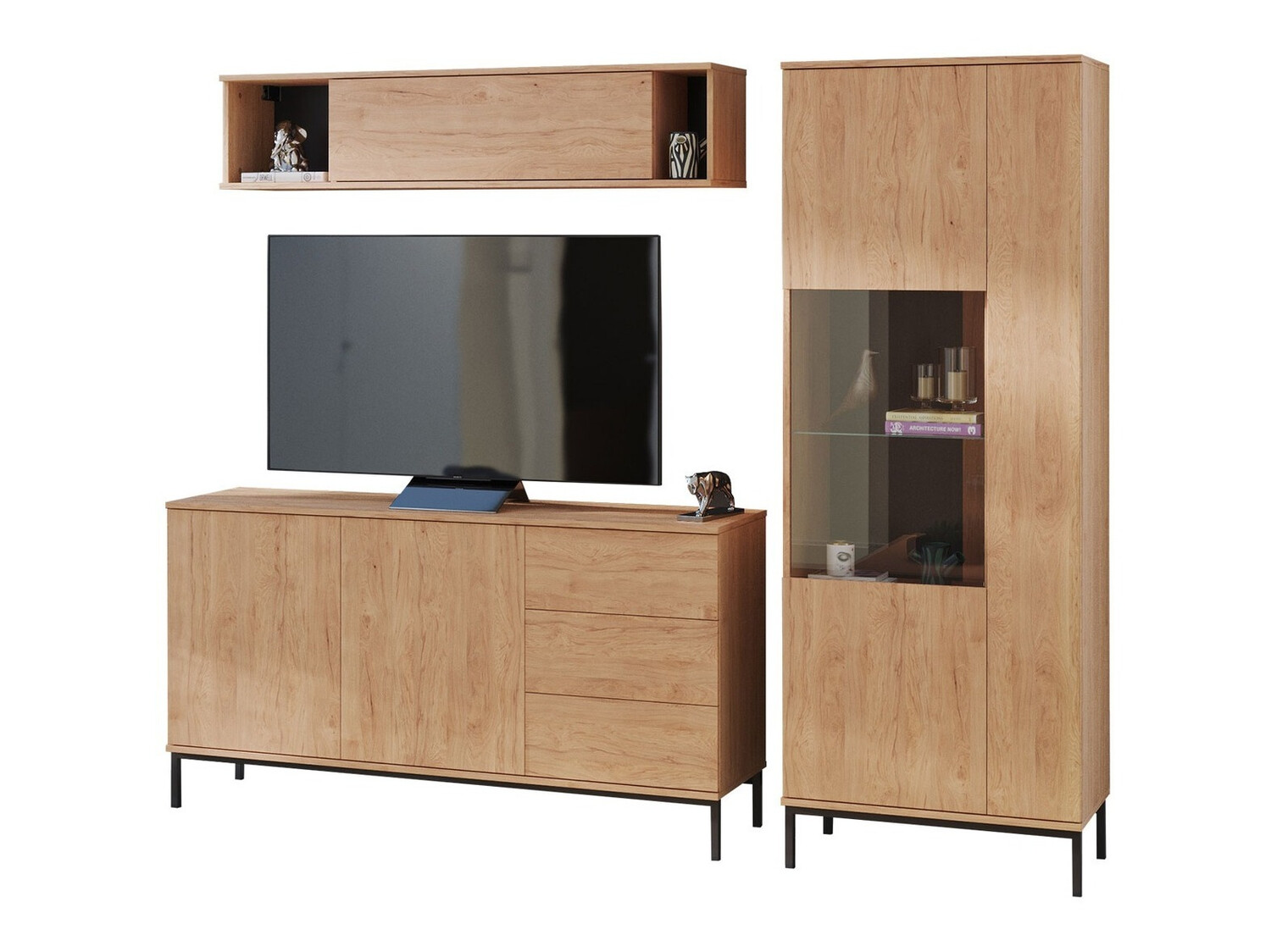 Parete attrezzata Lomsore 110 (Luminoso legno)