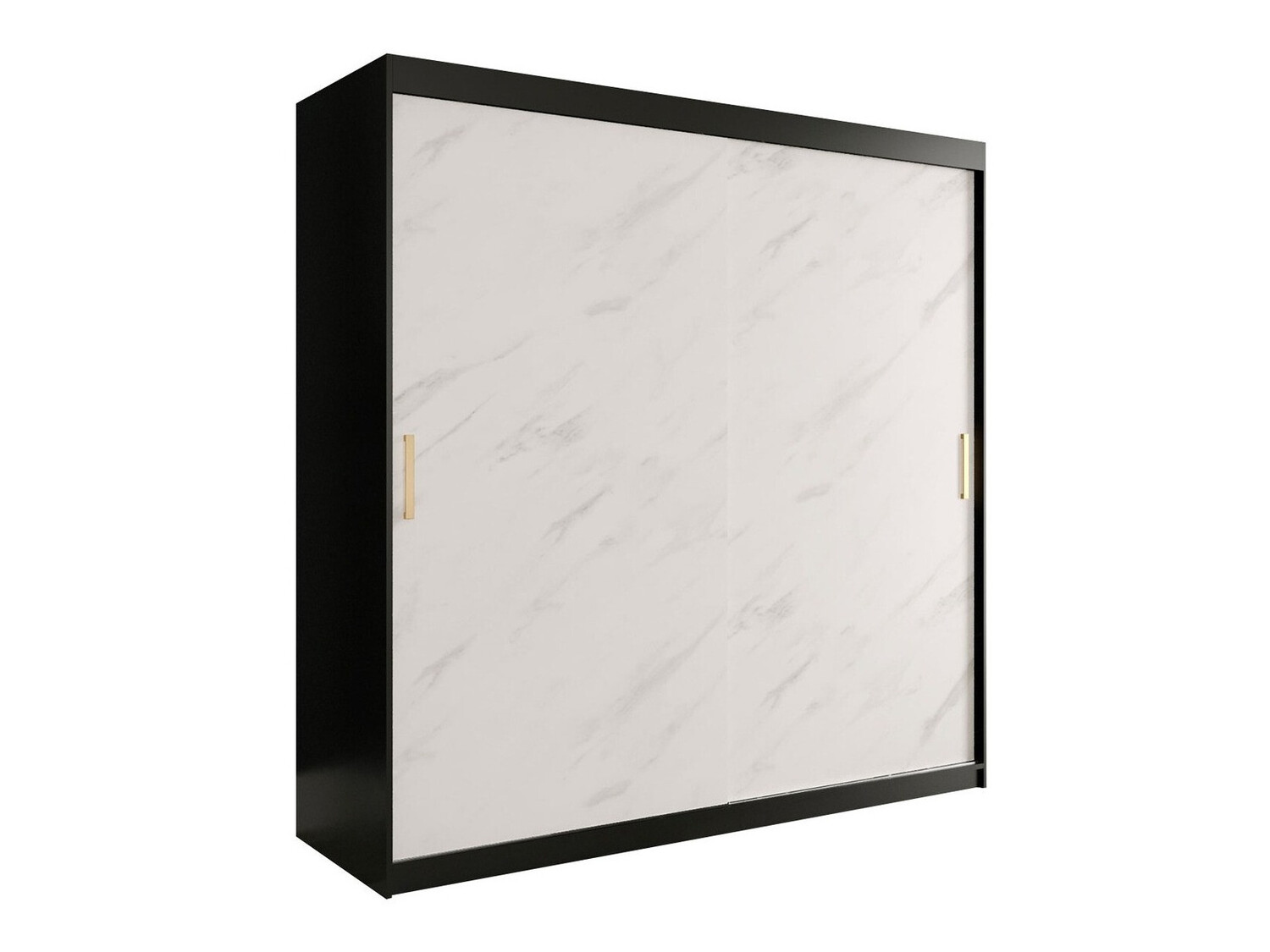 Armadio Hartford 250 (Nero opaco + Marmo bianco)