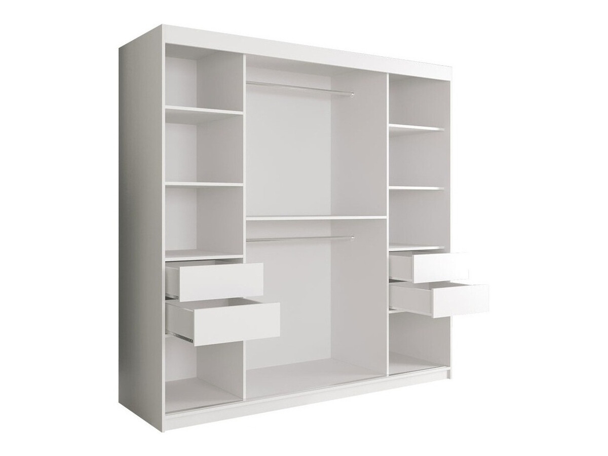 Armadio Hartford 250 (Nero opaco + Marmo bianco)