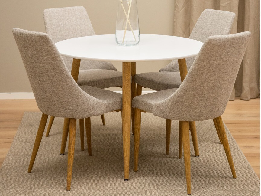 Tavolo Dallas 126 (Bianco + quercia)