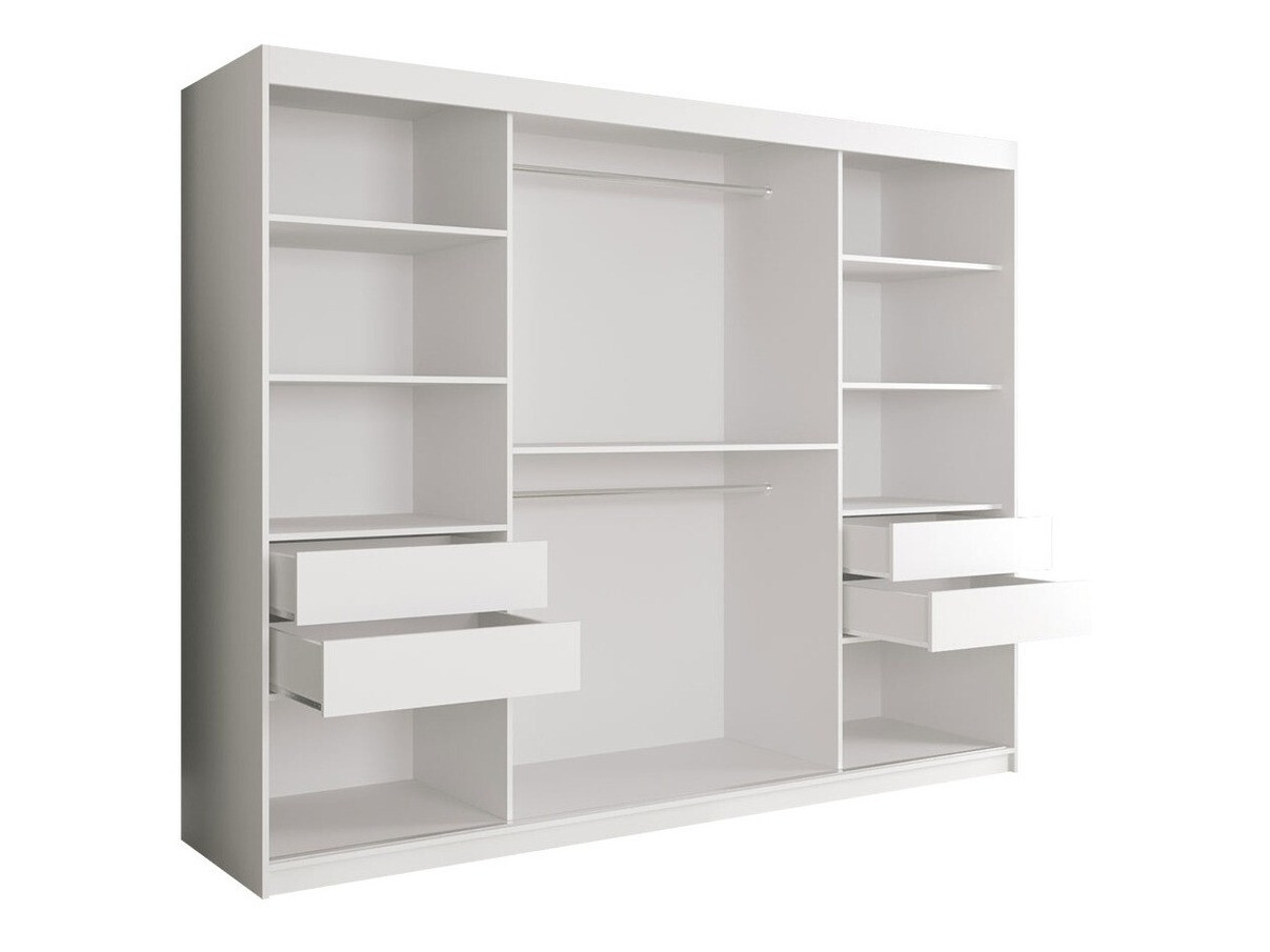 Armadio Hartford 263 (Nero opaco + Marmo nero)