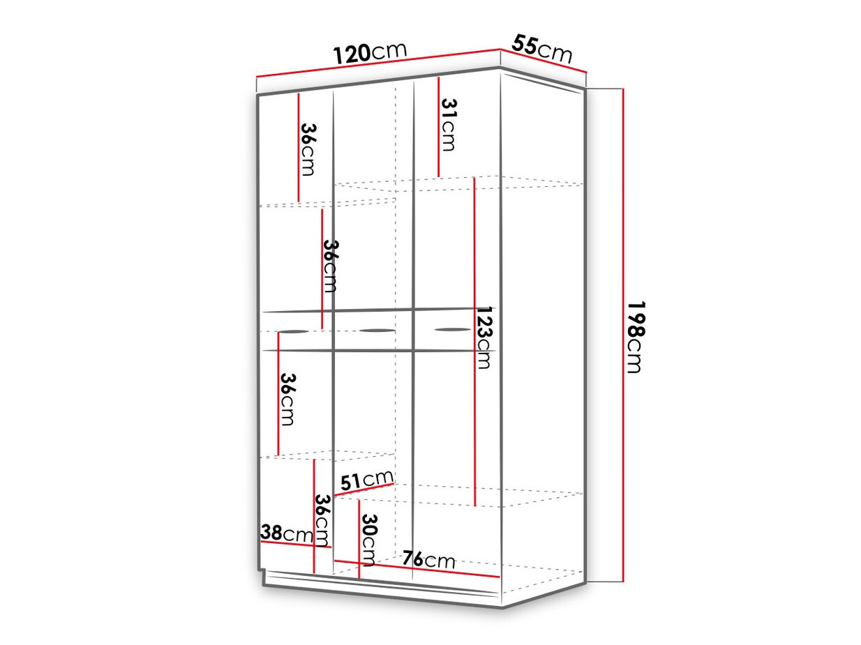 Armadio Campus (Bianco + Bianco lucido)