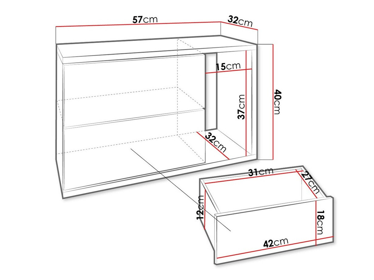 Comodino Hederos (Bianco + Bianco lucido)