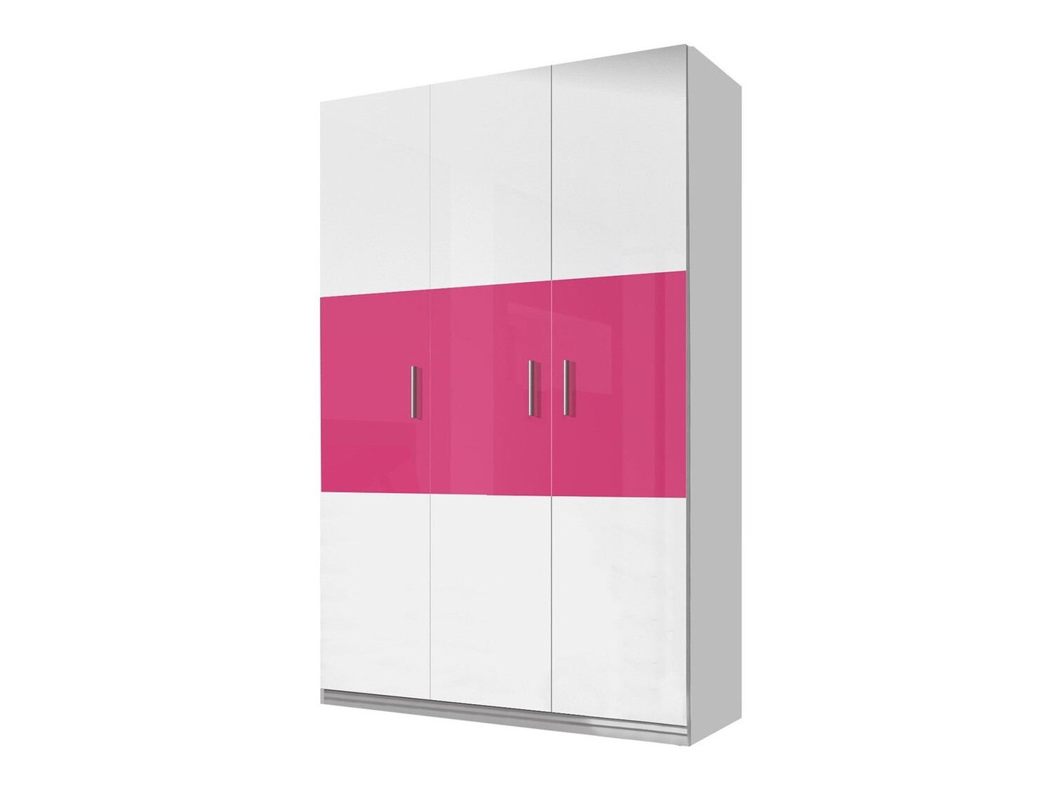 Armadio Campus I (Bianco + Bianco lucido + Rosa lucido)