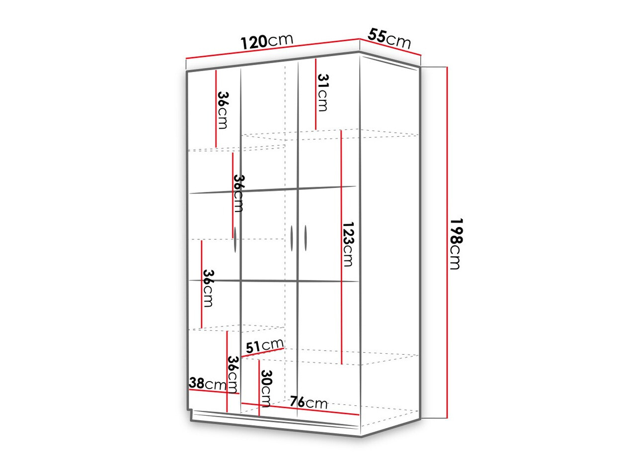Armadio Campus I (Bianco + Bianco lucido)