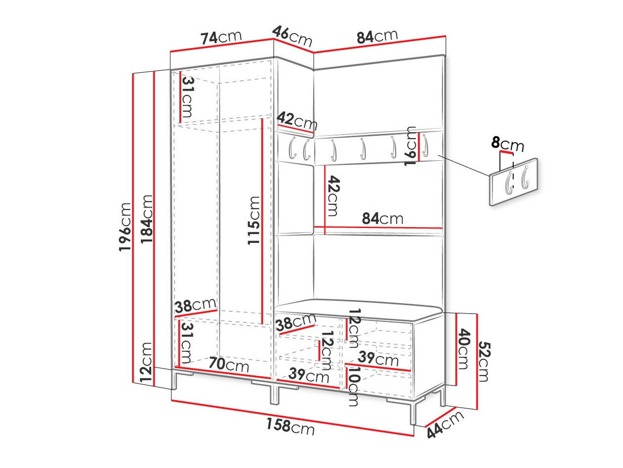 Set arredo da corridoio Nomal I (Craft quercia)