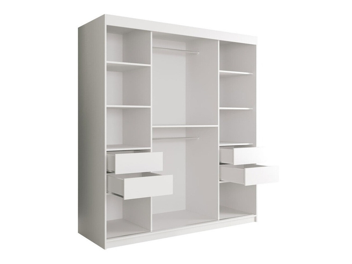 Armadio Hartford 243 (Nero opaco + Marmo nero)