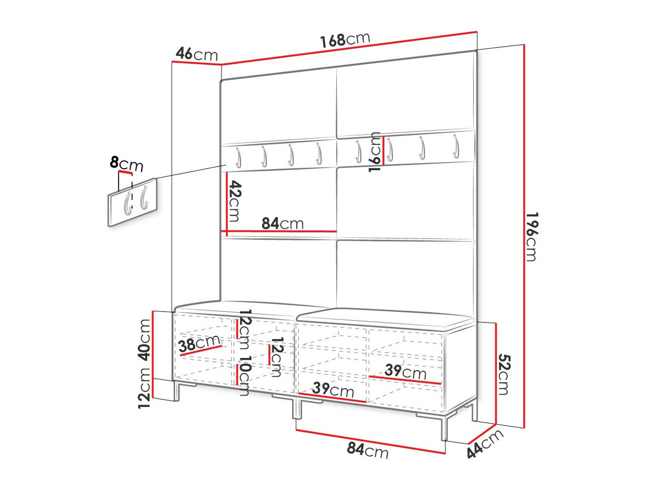 Set arredo da corridoio Nomal II (Craft quercia)