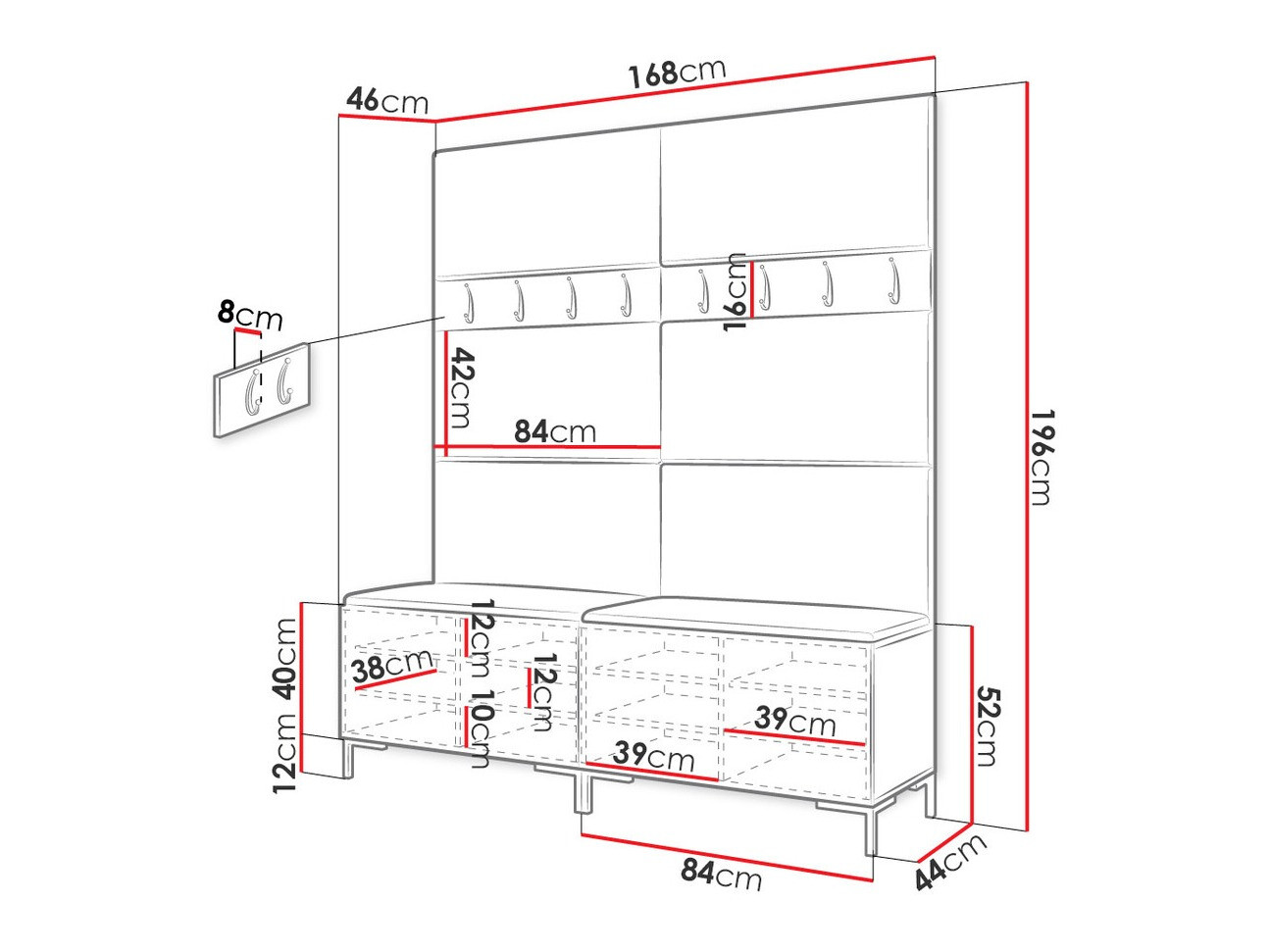 Set arredo da corridoio Nomal II (Craft quercia)