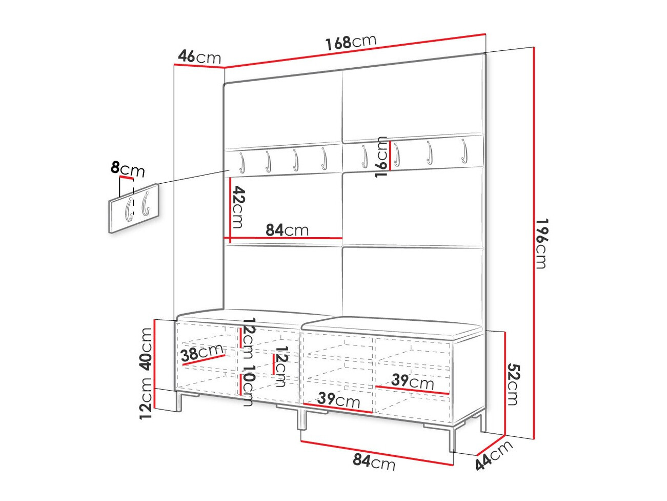Set arredo da corridoio Nomal II (Craft quercia)