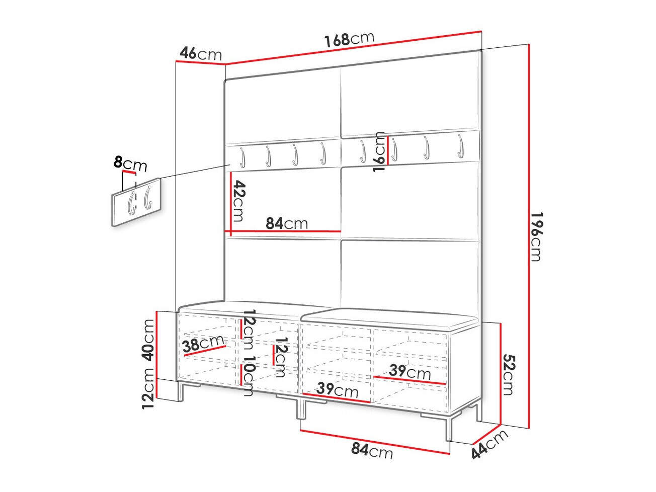 Set arredo da corridoio Nomal II (Craft quercia)