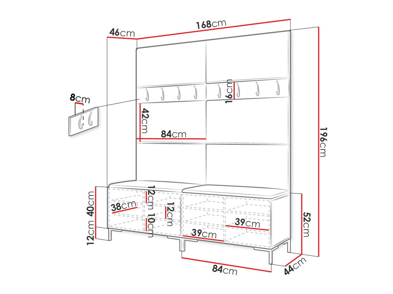 Set arredo da corridoio Nomal II (Craft quercia)