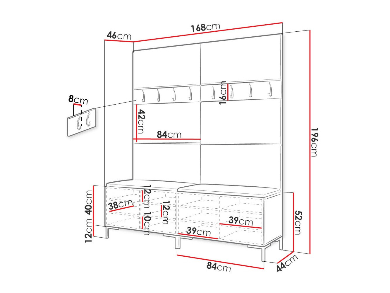 Set arredo da corridoio Nomal II (Craft quercia)