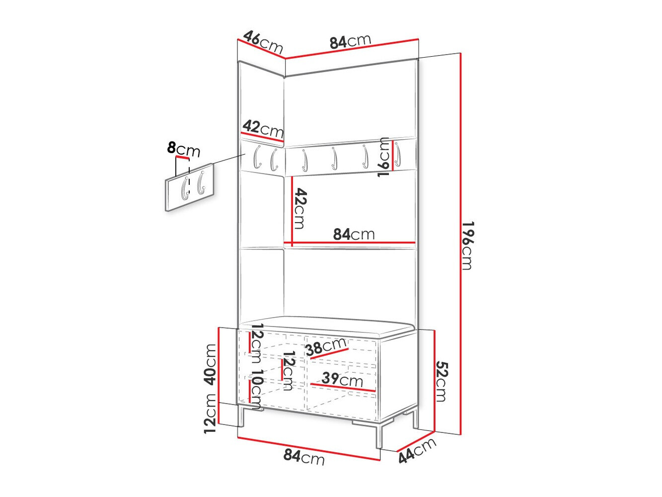 Set arredo da corridoio Nomal IV (Craft quercia)