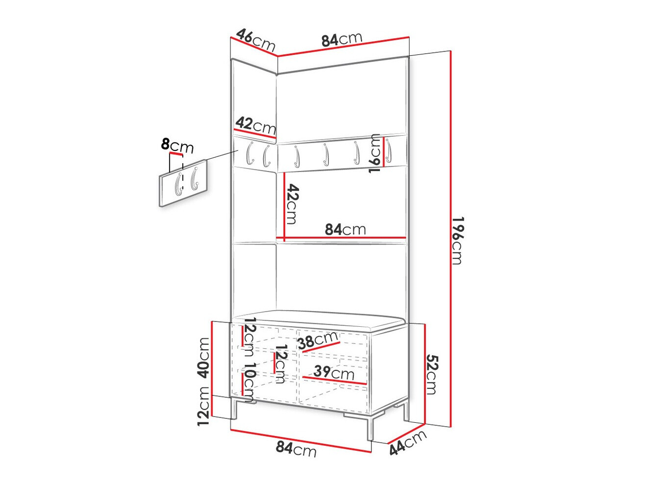 Set arredo da corridoio Nomal IV (Craft quercia)