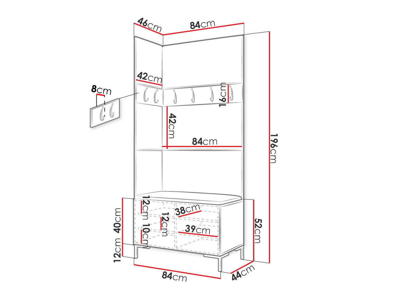 Set arredo da corridoio Nomal IV (Craft quercia)