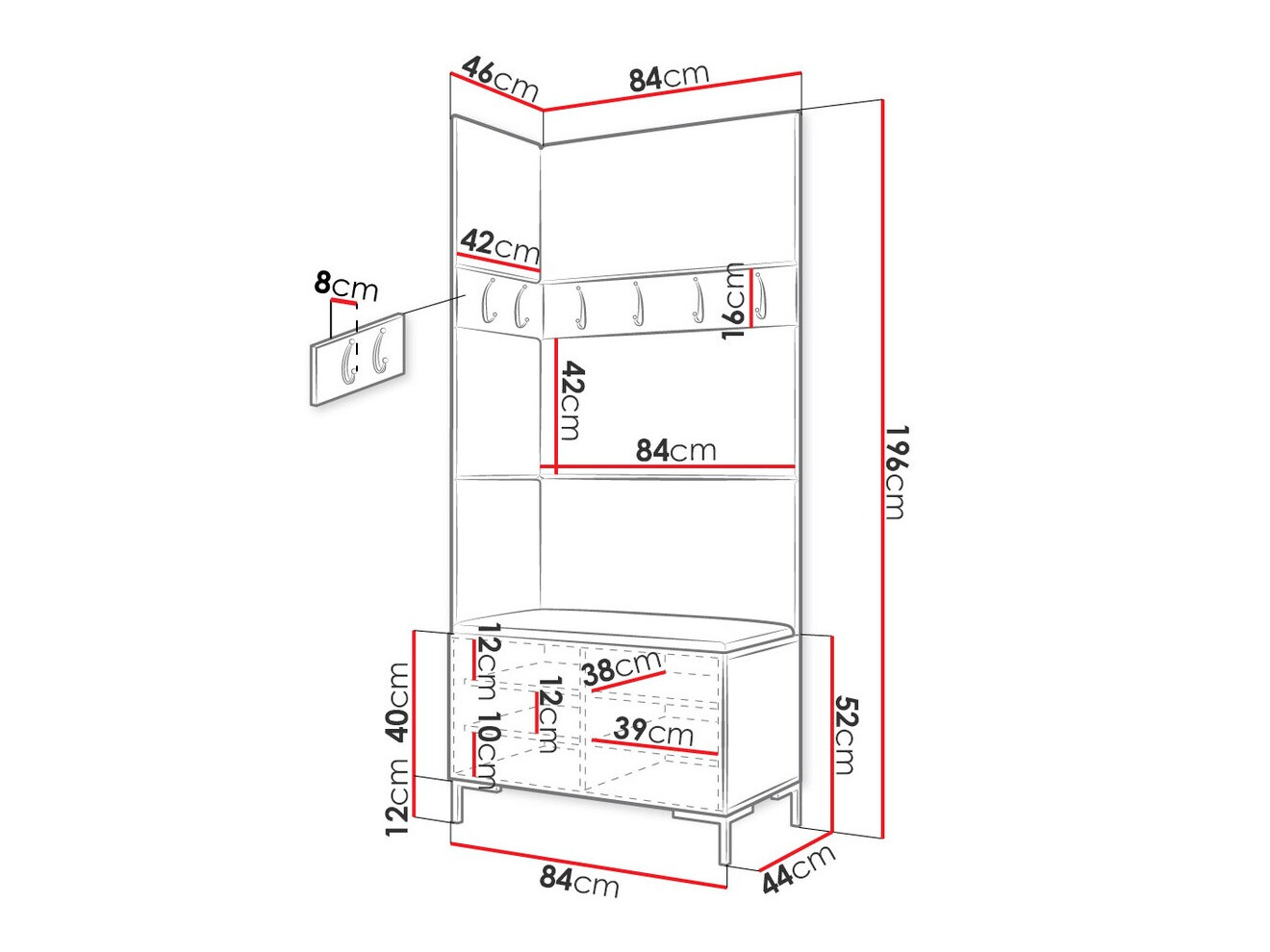 Set arredo da corridoio Nomal IV (Craft quercia)