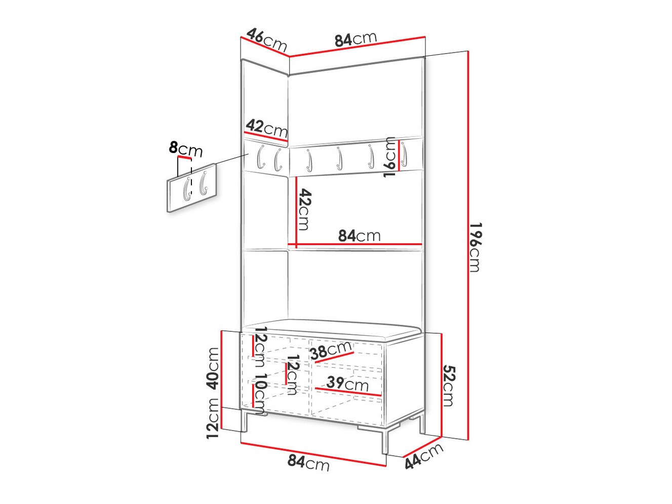 Set arredo da corridoio Nomal IV (Craft quercia)