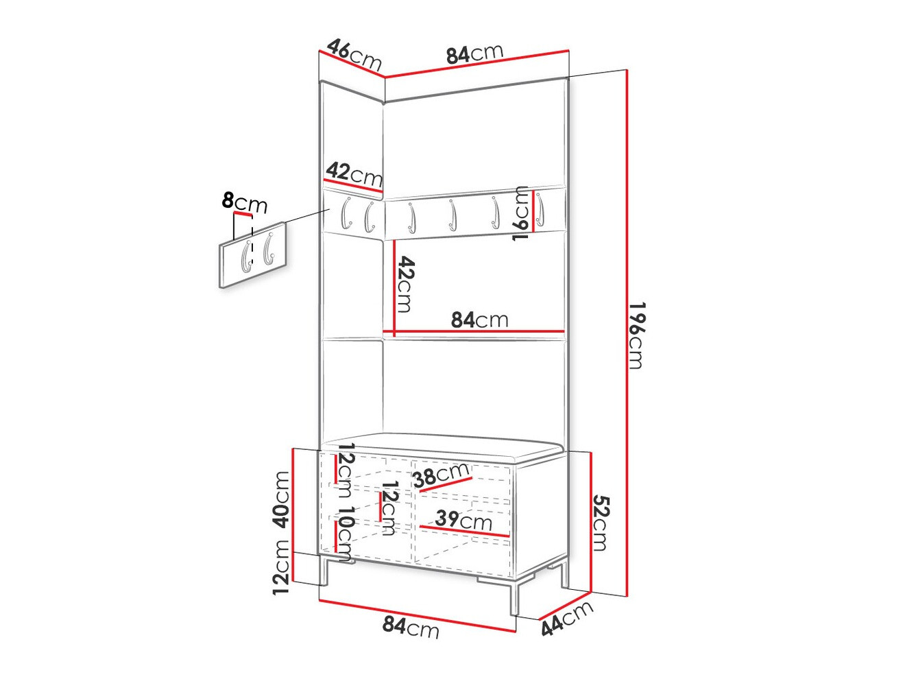 Set arredo da corridoio Nomal IV (Craft quercia)