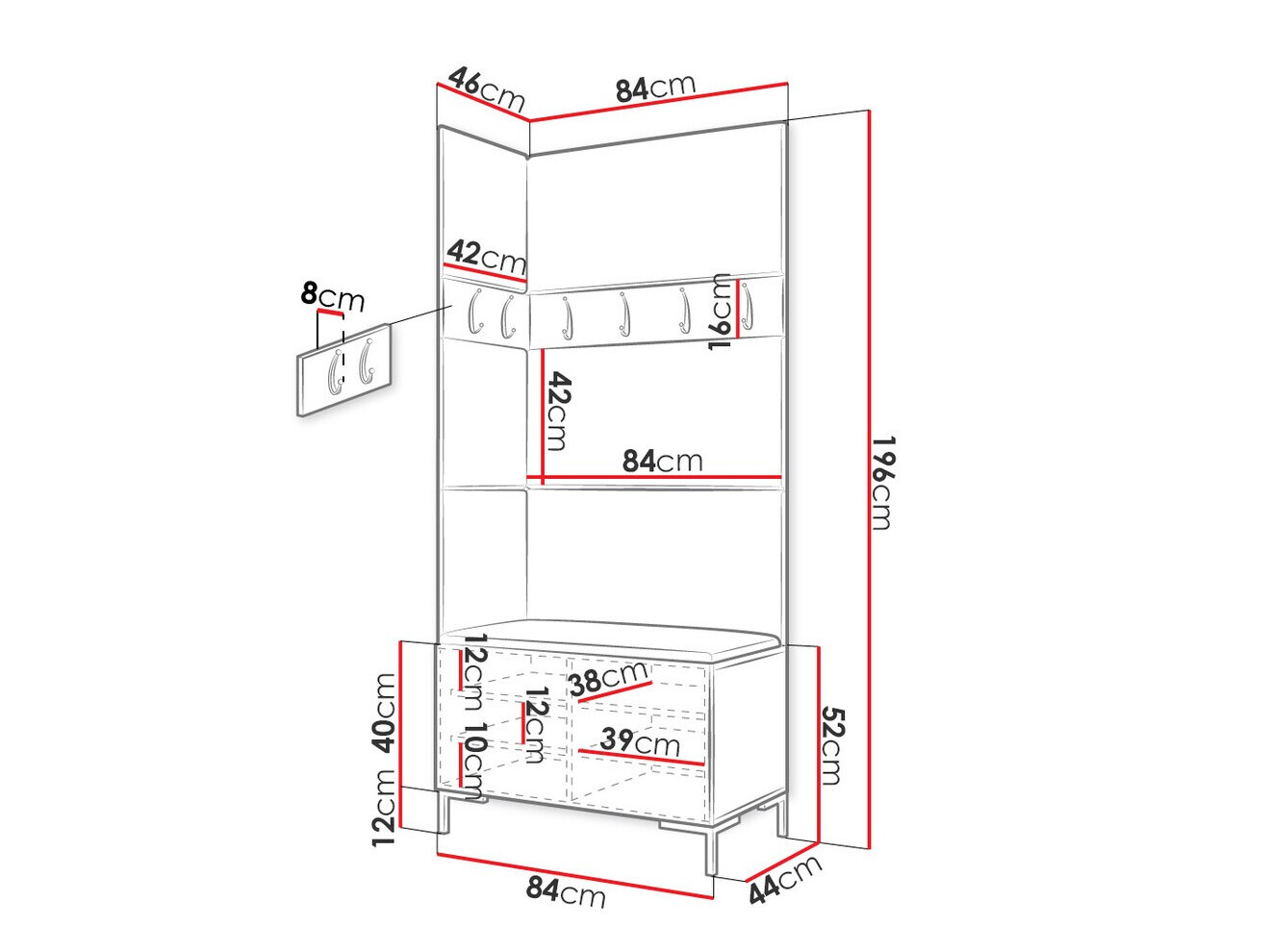 Set arredo da corridoio Nomal IV (Craft quercia)
