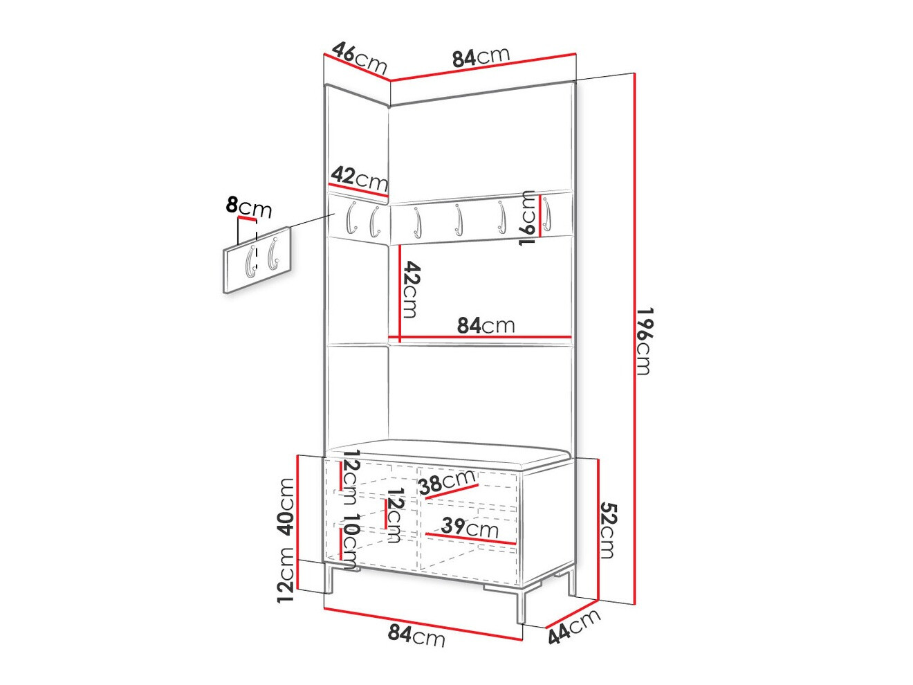 Set arredo da corridoio Nomal IV (Craft quercia)