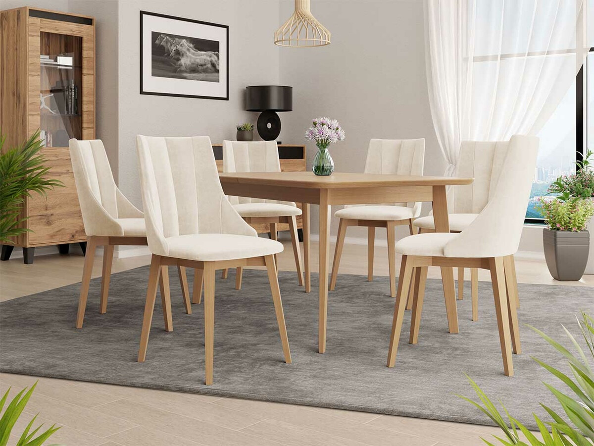 Set sala da pranzo Racine 139 (Marrone + Magic Velvet 2250)