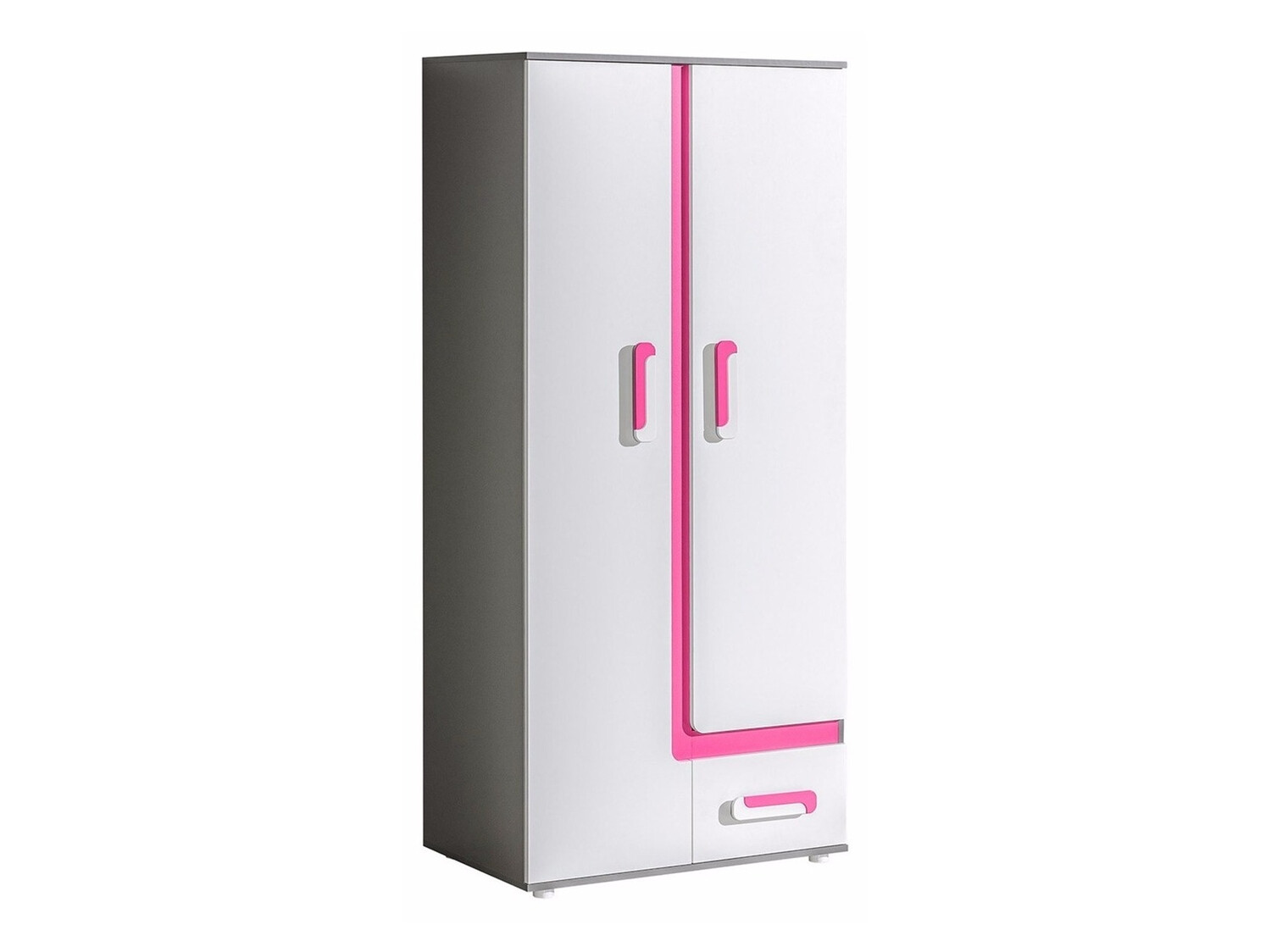 Armadio Levtala 101 (Antracite + Bianco + Fucsia)
