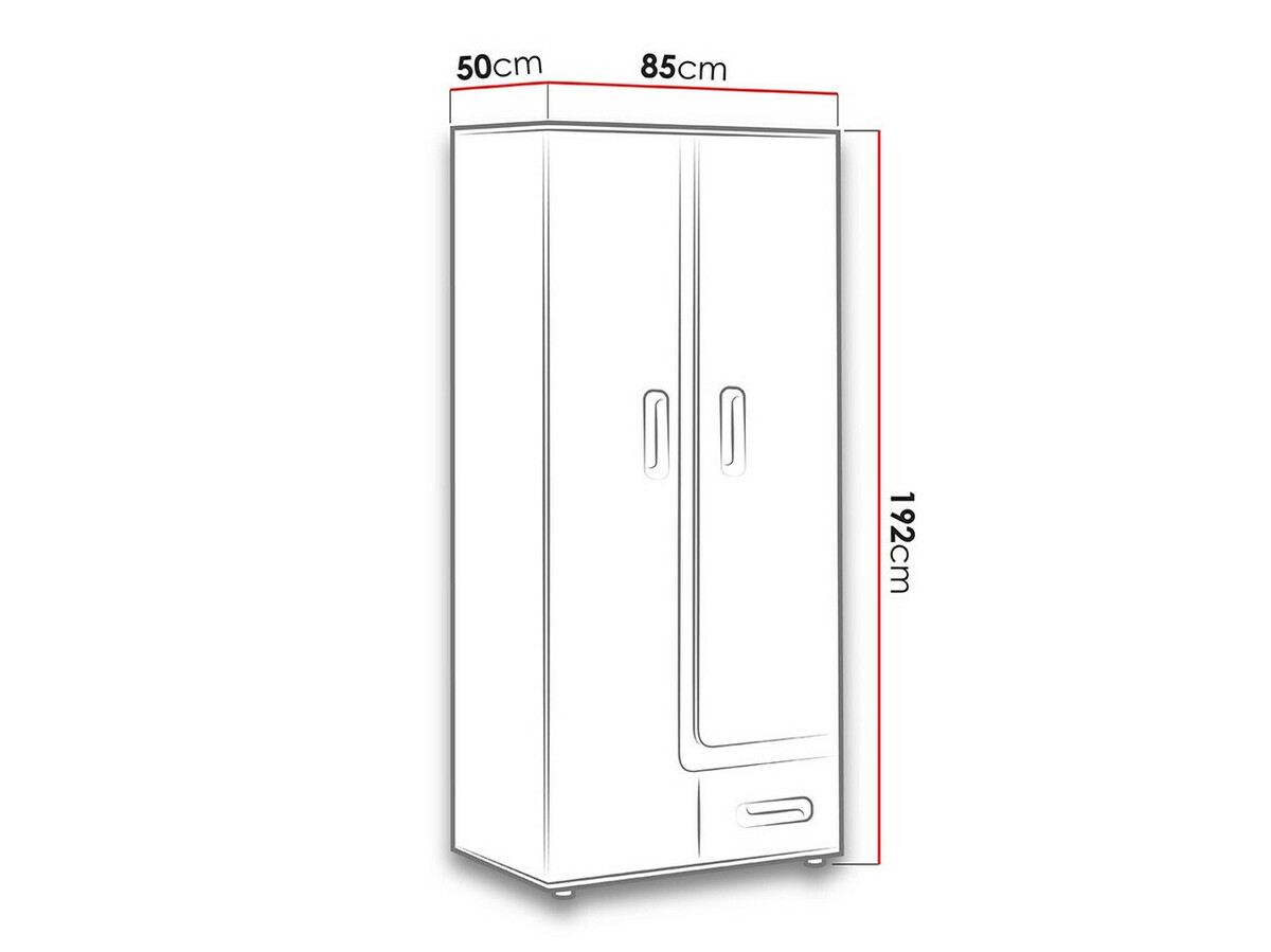 Armadio Levtala 101 (Antracite + Bianco + Turchese)