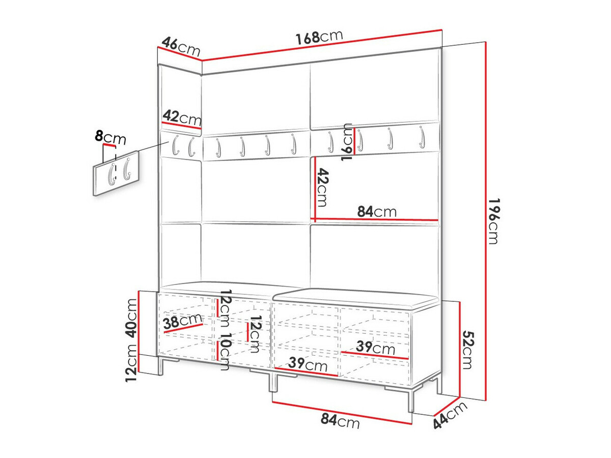 Set arredo da corridoio Nomal V (Eco pelle Soft 017)
