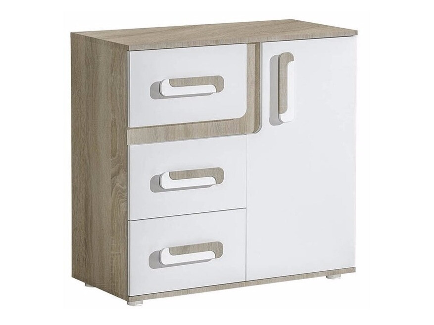 Cassettiera Levtala 108 (Rovere chiaro + Bianco)