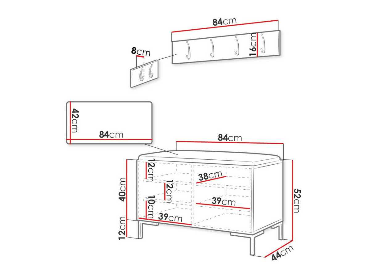 Set arredo da corridoio Nomal VIII (Eco pelle Soft 017)