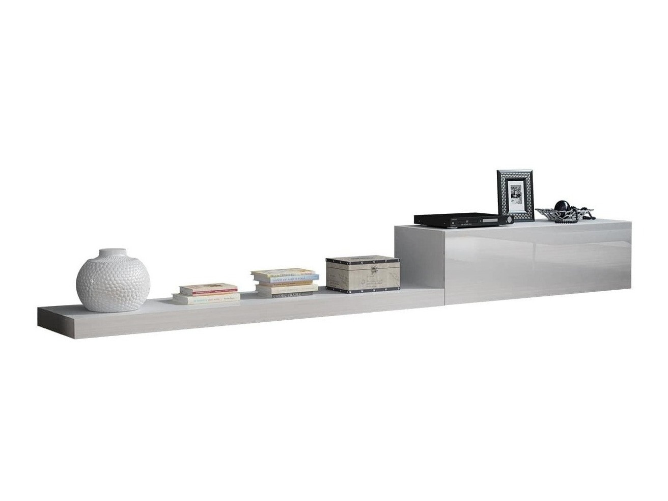 Mobile porta TV Odebeli 100 (Bianco + Bianco lucido)