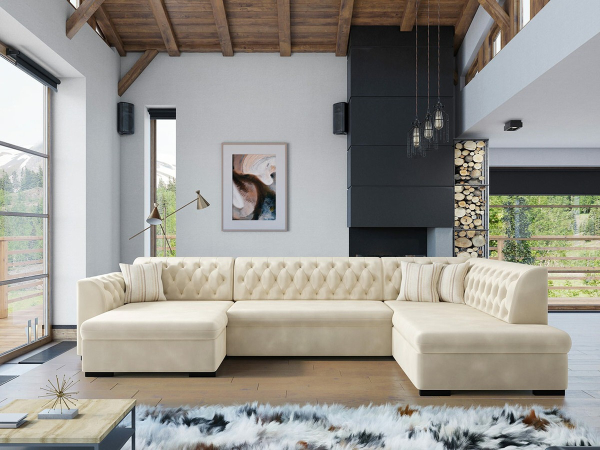 Divano angolare Comfivo 269 (Magic velluto liscio 2250 + Senegal 825)