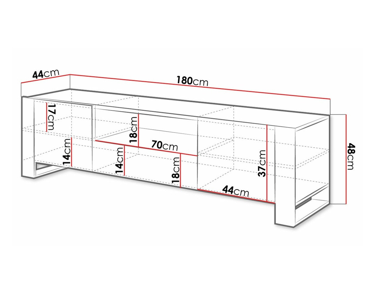 Mobile porta TV Socius (Quercia di Wotan + Antracite)