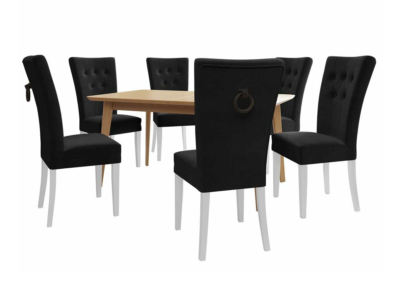 Set sala da pranzo Racine 144 (Nero + Magic Velvet 2219)