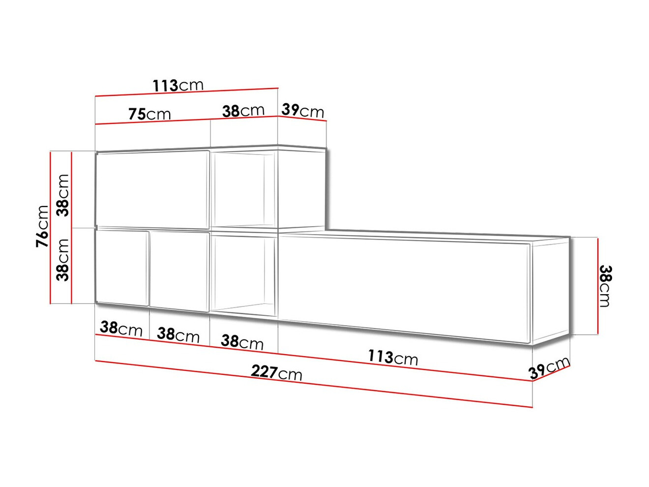 Mobile porta TV Corbele 114 (Nero)