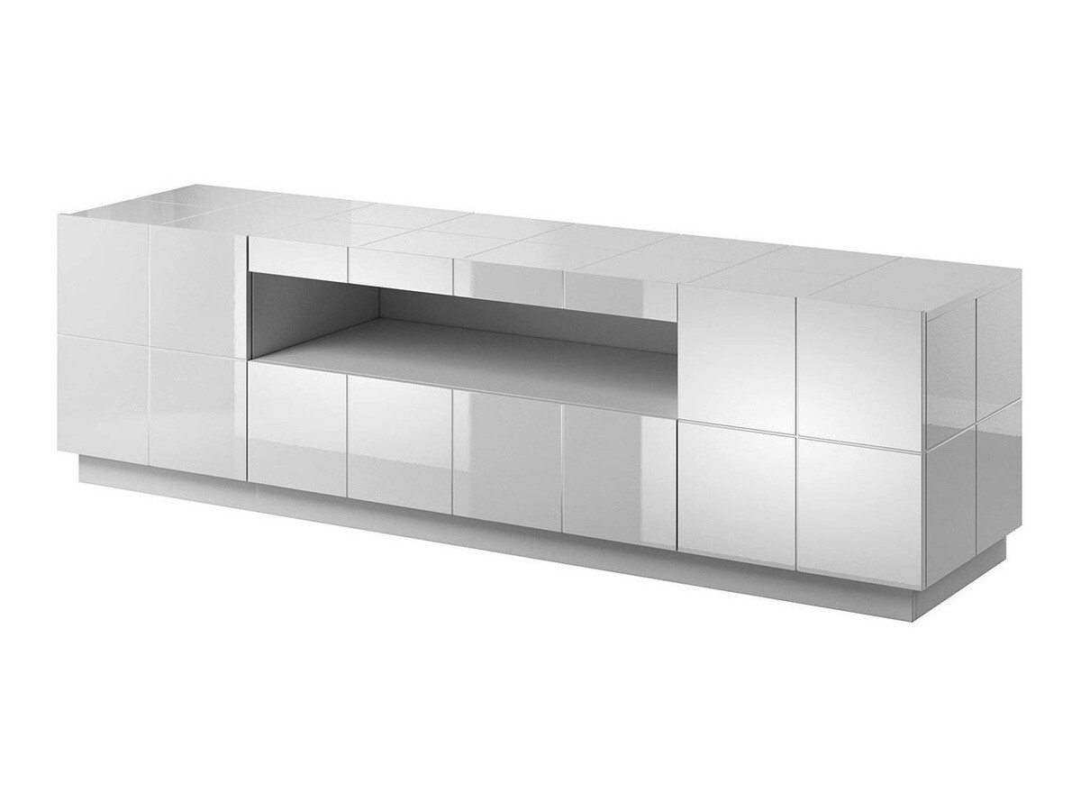 Mobile porta TV Charlotte 131 (Grigio lucido)