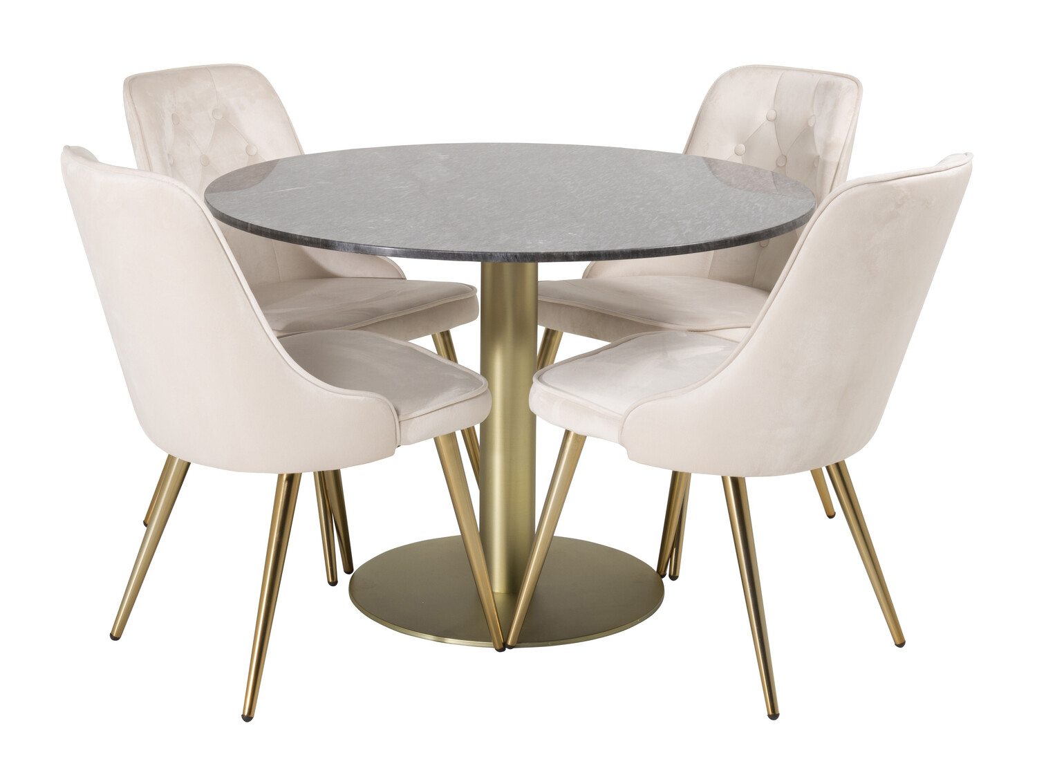 Set sala da pranzo Dallas 370 (Beige + Ottone)