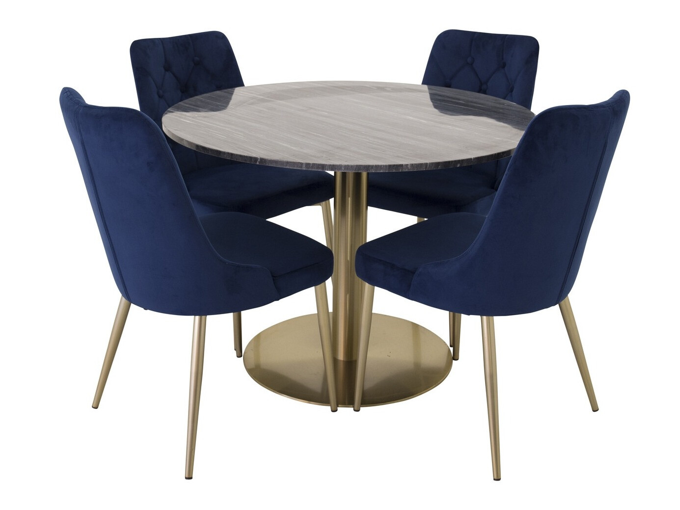 Set sala da pranzo Dallas 370 (Blu + D'oro)